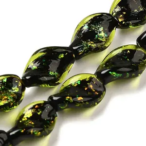 Handmade Dichroic Foil Glass Beads Strands