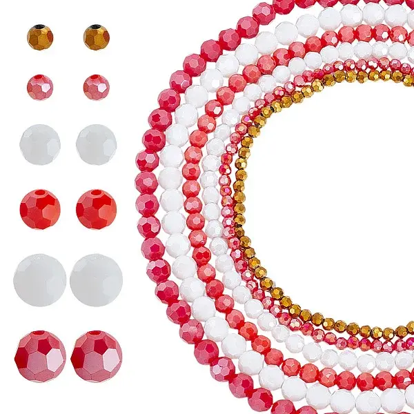 6 Strands 6 Styles Electroplate Glass Beads Strands