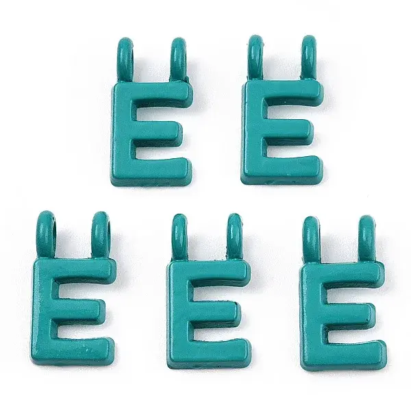 Rack Plating Spray Painted Alloy 2-Loop Link Pendants