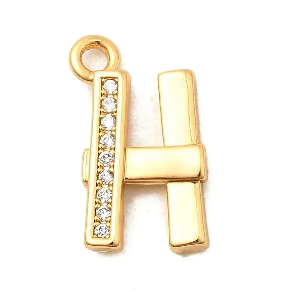 Brass Micro Pave Cubic Zirconia Charms