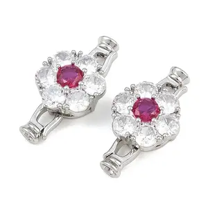 Brass Pave Cubic Zirconia Fold Over Clasps