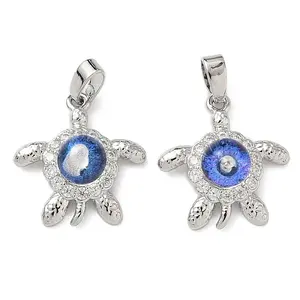 Brass Micro Pave Cubic Zirconia Pendants