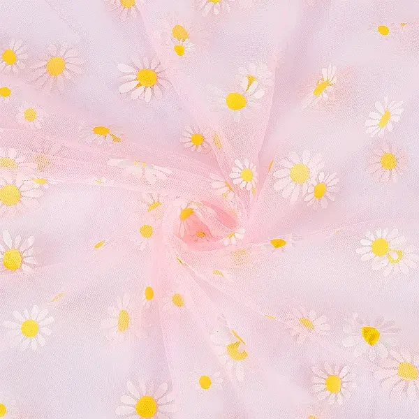 4 Yard Daisy Pattern Nylon Mesh Fabric