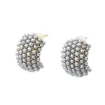 Gainsboro Plastic Pearl Beaded Stud Earrings