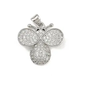 Brass Micro Pave Cubic Zirconia Pendants