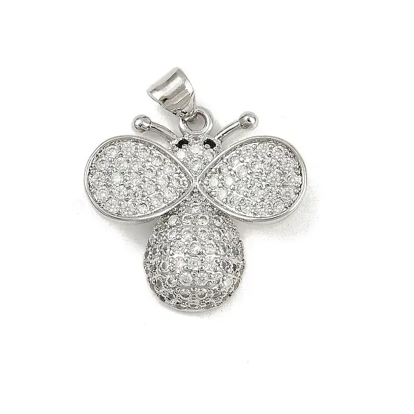 Brass Micro Pave Cubic Zirconia Pendants