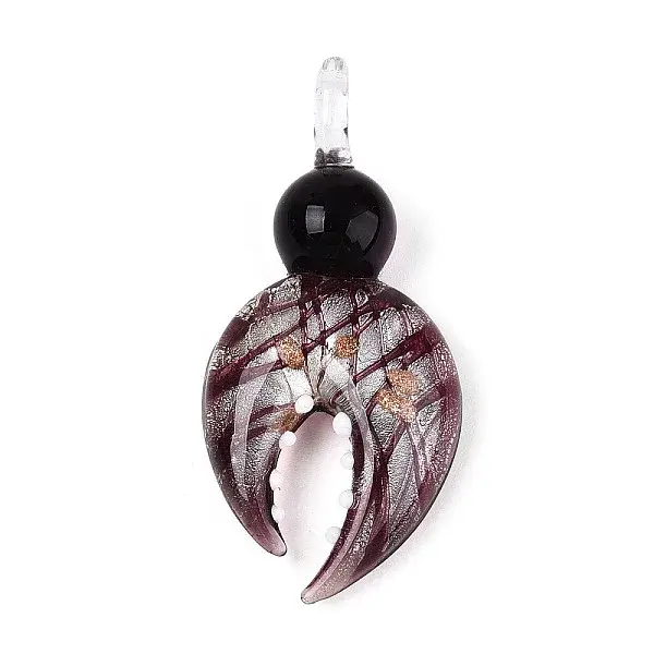 Handmade Silver Foil Lampwork Big Pendants
