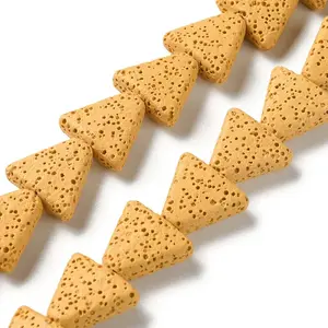 Triangle Dyed Natural Lava Rock Beads Strands