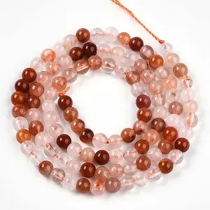 Natural Red Hematoid Quartz Beads Strands