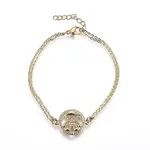 Brass Micro Pave Clear Cubic Zirconia Link Bracelets