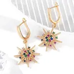 Brass Micro Pave Cubic Zirconia Hoop Earrings