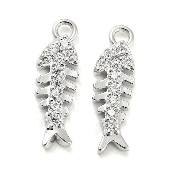 Brass Micro Pave Cubic Zirconia Pendants