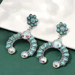 Alloy Synthetic Turquoise Dangle Stud Earrings