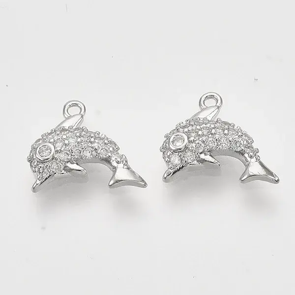 Brass Micro Pave Cubic Zirconia Charms