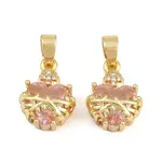 Glass with Brass Micro Pave Cubic Zirconia Pendants
