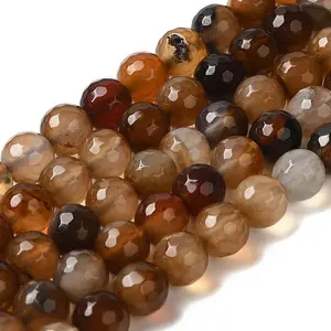 Dyed & Heated Natural Banded Agate Beads Strands