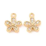 Brass Micro Pave Clear Cubic Zirconia Pendants