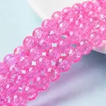 Spray Painted Crackle Glass Beads Strands