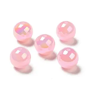 UV Plating Opaque Rainbow Iridescent Acrylic Beads