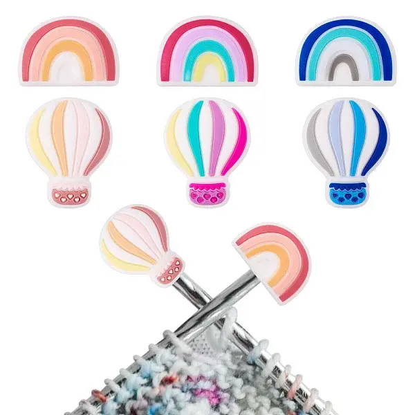6Pcs 6 Styles Silicone Knitting Needle Cap Protector