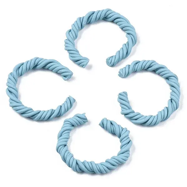 Polymer Clay Twist Rope Open Ring