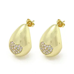 Brass with Cubic Zirconia Stud Earrings
