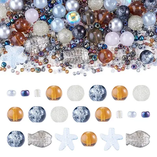 1Bag Mixed Styles Glass Beads