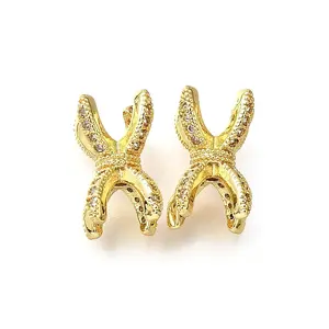 Brass Micro Pave Clear Cubic Beads