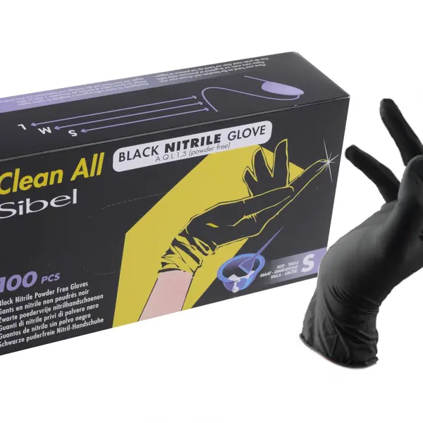 Nitrilové rukavice pro kadeřníky Sibel Clean All 100 ks - S (093400154) + dárek zdarma