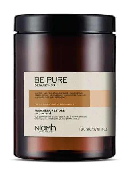 Maska pro poškozené vlasy Be Pure Restore Niamh - 1000 ml (1366) + dárek zdarma