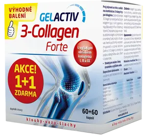 GELACTIV 3-Collagen Forte 1+1 zdarma 120 kapslí