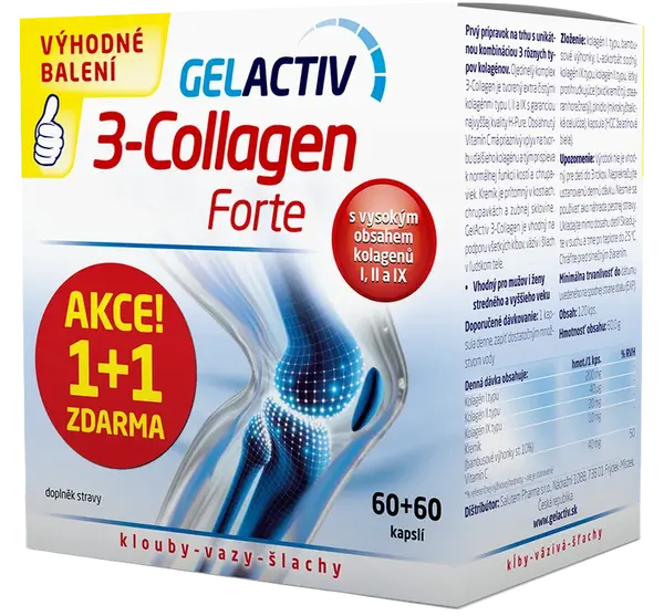 GELACTIV 3-Collagen Forte 1+1 zdarma 120 kapslí