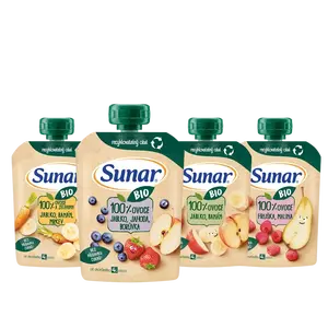 SUNAR BIO ovocná kapsička mix příchutí 4m+, 12 x 100 g