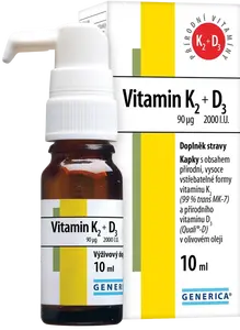 GENERICA Vitamin K2 90mcg + D3 2000 I.U. kapky 10 ml