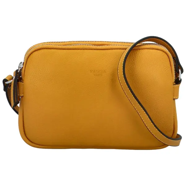 Luxusní dámská kožená crossbody Katana Wenaro, žlutá