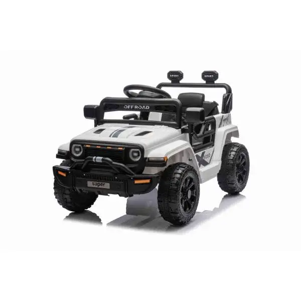 Elektrické autíčko OFFROAD NEW s pohonom zadných kolies, biele, Lítiová batéria