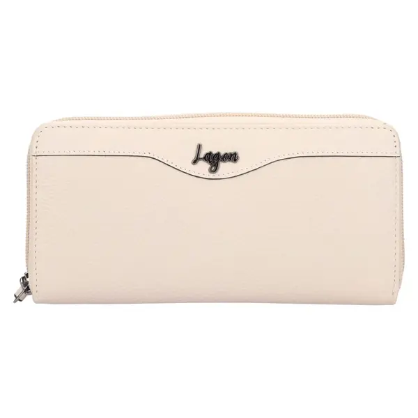 Dámská kožená peněženka Lagen Jeanette - krémová
