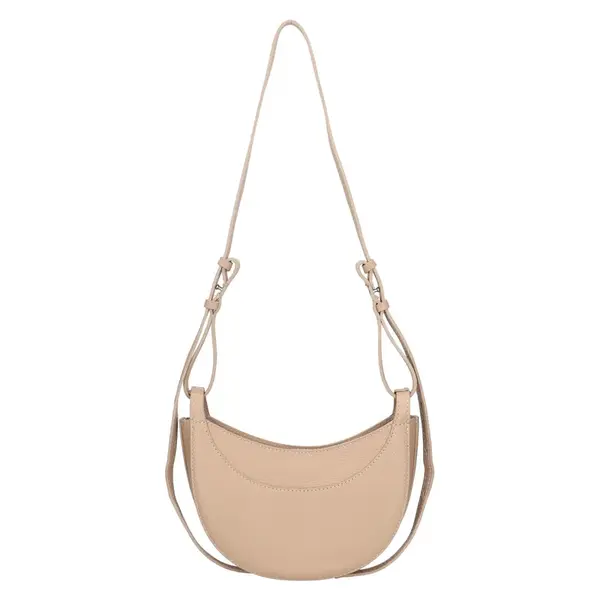 Dámská kožená crossbody kabelka Italia Apolen - tmavě béžová