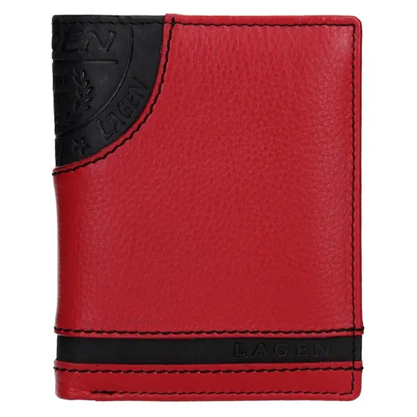 Pánska kožená peňaženka Lagen Brandon - čierno-červená