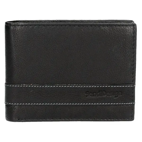 Pánska kožená peňaženka SendiDesign 48 - čierna