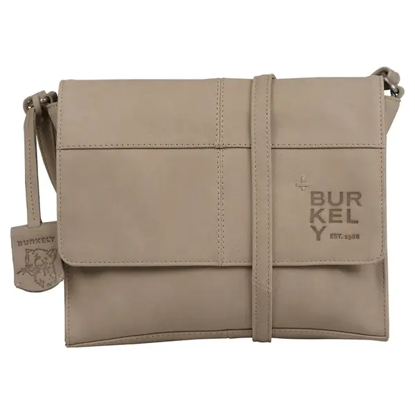 Dámska crossbody kožená kabelka Burkely Samea - béžovo-šedá