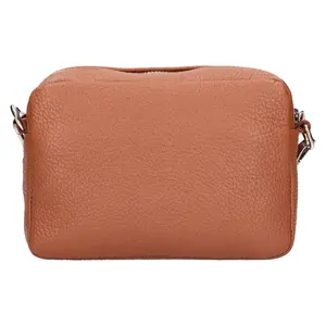 Dámska kožená crossbody kabelka Italia Marika - koňak