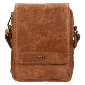 Pánská kožená taška přes rameno Lagen Unne - koňak