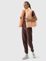 Women's down vest with 4F synthetic down filling - orange