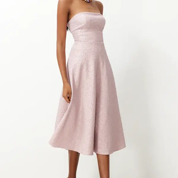 Trendyol Powder A-Cut Woven Elegant Evening Dress