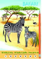 Safari Omalovánky - Od tečky k tečce + grafitová tužka s gumou