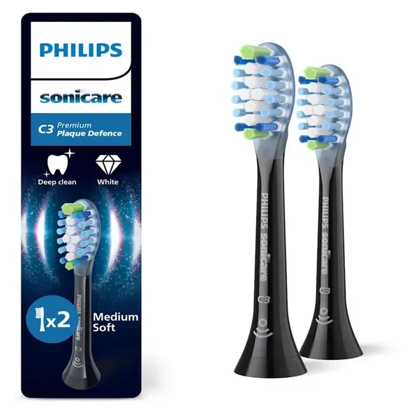PHILIPS SONICARE Premium plaque defense náhradní hlavice černé 2 kusy HX9042/88