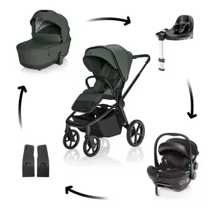 Kočárek Move Cross 5X + autosedačka XM Plus i-Size bundle, Oak Green