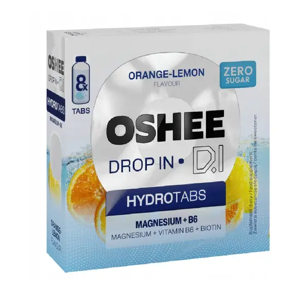 OSHEE DROP IN ZERO Magnezium+B6 8 tablet Orange+Lemon