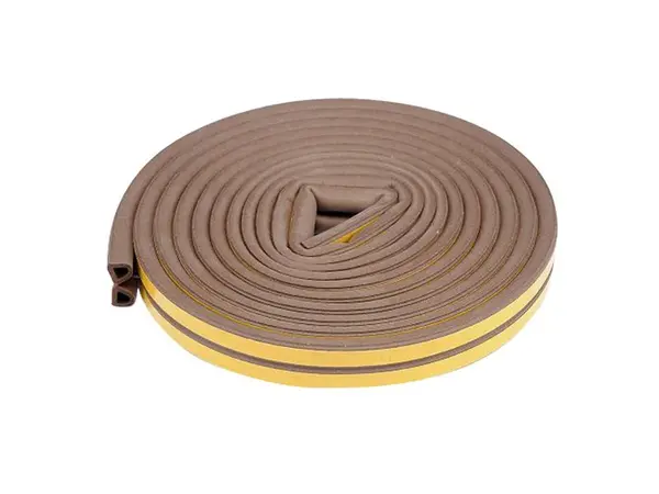 Těsnění do oken a dveří samolepící VOREL TO-76762 9x7,4mm TYP D hnědé 6m